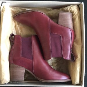 Madewell maroon leather booties